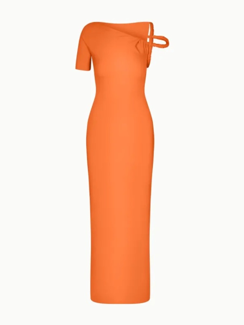 Asymmetric One-Shoulder Orange Column Dress